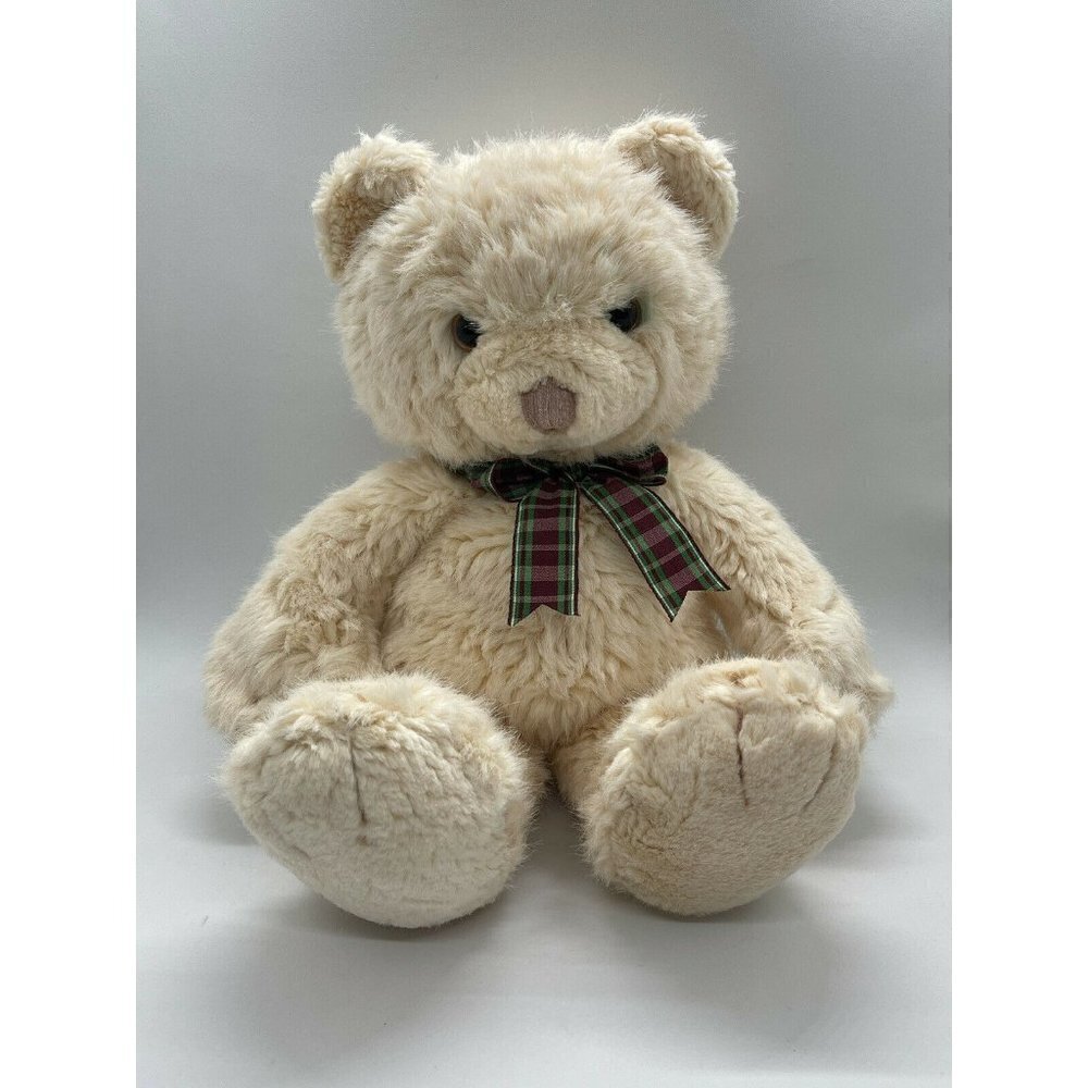 Vintage Eden Toys Cream Tan Teddy Bear Stuffed Animal Plush 13" Fluffy Christmas